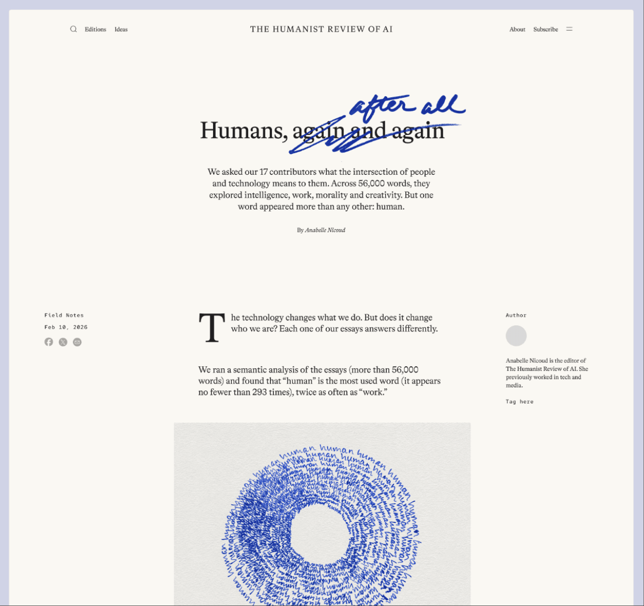 Humans, again and again after all — article page