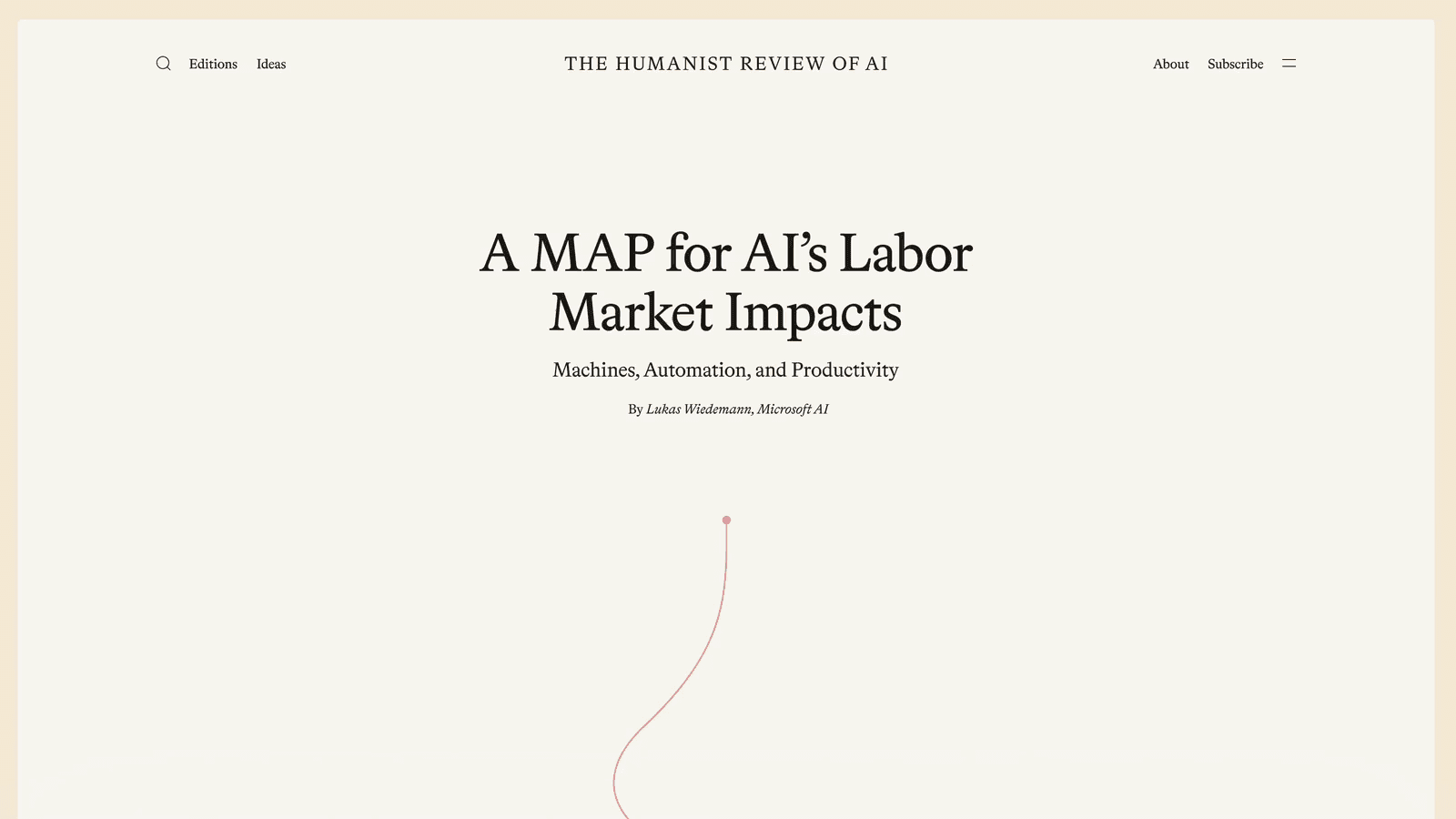 Scrolling through “A MAP for AI’s Labor Market Impacts” — a feature article on the Humanist Review site