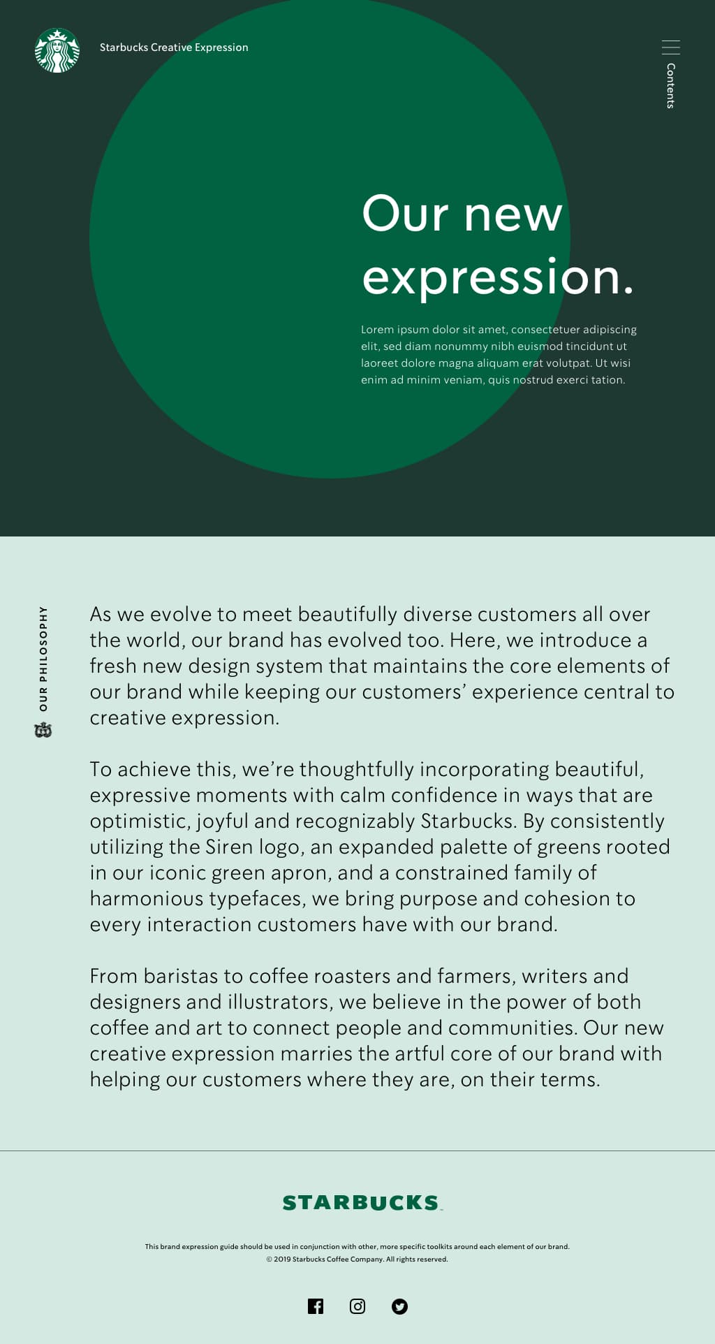 Creative Expression site — desktop
