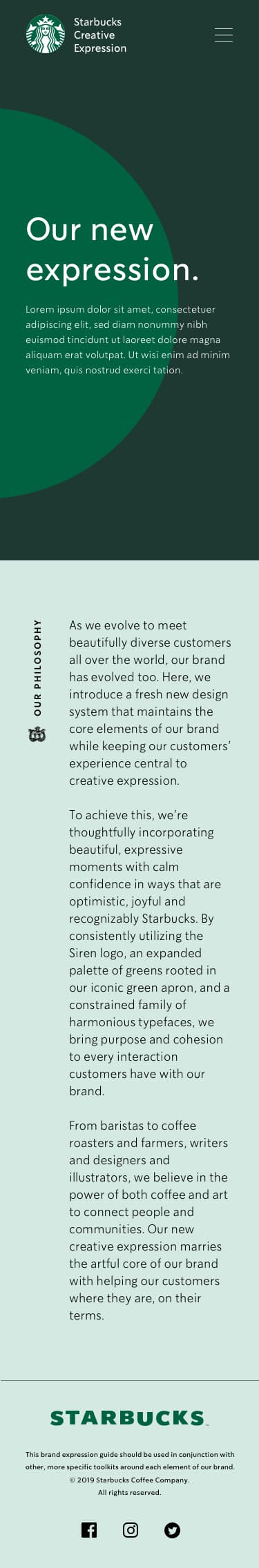 Creative Expression site — mobile